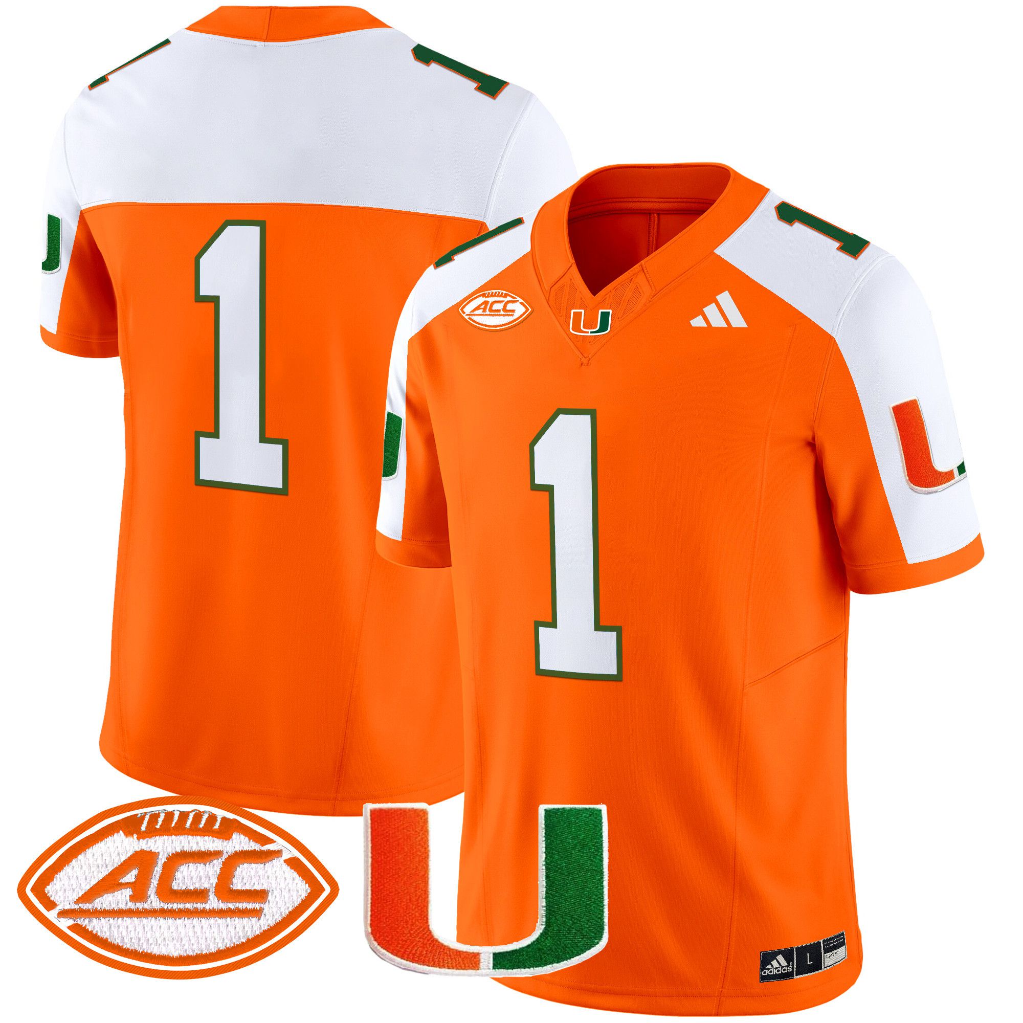 Men Miami Hurricanes #1 No Name Orange 2024 Vapor Limited NCAA Jersey->ncaa teams->NCAA Jersey